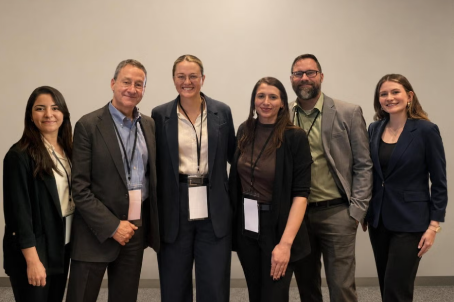 Some of the Center for the Study of Drug Development team, from left: Roula Krayem, Kenneth Getz, Abby Dirks, Sarah Wrobel, Zak Smith and Shailyn Bacchiocchi,